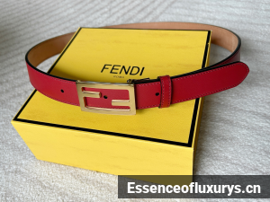Fendi Classic Baguette FF Logo Buckle Red Leather Belt 30MM Fendi Classic Baguette FF Logo Buckle Red Leather Belt 30MM