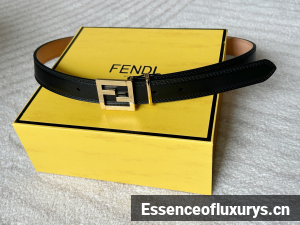 Fendi FF Logo Buckle Black Leather Belt 25MM Fendi FF Logo Buckle Black Leather Belt 25MM