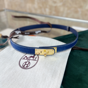 Hermes Kelly Jean Denim Blue Belt 18MM