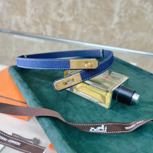 Hermes Kelly Jean Denim Blue Belt 18MM