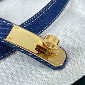 Hermes Kelly Jean Denim Blue Belt 18MM