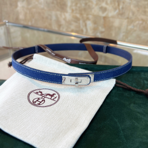 Hermes Kelly Jean Denim Blue Belt 18MM
