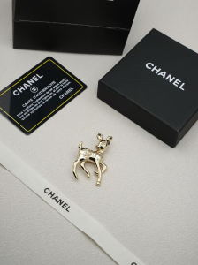 Chanel Crystal CC Deer Brooch