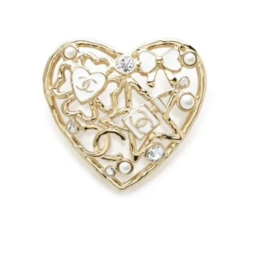 Chanel Heart Charms Brooch