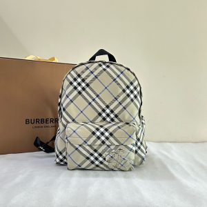 Burberry Small Check Backpack Gray Burberry Small Check Backpack Gray