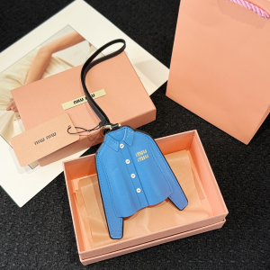Miu Miu Trick Periwinkle Blue Leather Keychain Cord Miu Miu Trick Periwinkle Blue Leather Keychain Cord