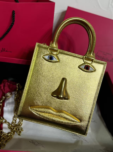 Schiaparelli Anatomy Eyes Leather Top Handle Bag Gold Schiaparelli Anatomy Eyes Leather Top Handle Bag Gold