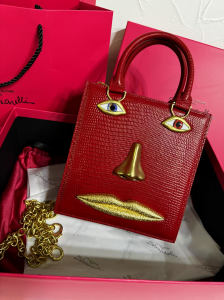 Schiaparelli Anatomy Eyes Leather Top Handle Bag Red Schiaparelli Anatomy Eyes Leather Top Handle Bag Red