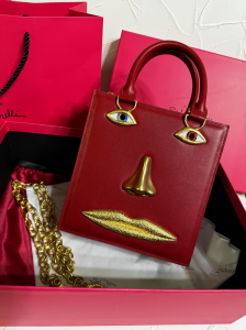 Schiaparelli Anatomy Eyes Leather Top Handle Bag Red Schiaparelli Anatomy Eyes Leather Top Handle Bag Red