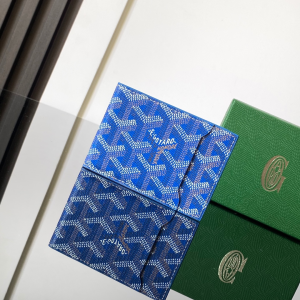 Goyard Goyardine Multi Slot Bi Fold Wallet Blue Goyard Goyardine Multi Slot Bi Fold Wallet Blue
