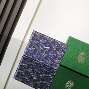 Goyard Goyardine Multi Slot Bi Fold Wallet Blue Goyard Goyardine Multi Slot Bi Fold Wallet Blue