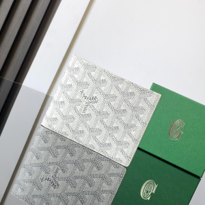 Goyard Saint Florentin Leather and Canvas Wallet White Goyard Saint Florentin Leather and Canvas Wallet White