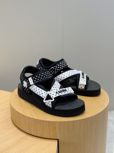 AMIRI MA Paisley Canvas Flat sandals Black White AMIRI MA Paisley Canvas Flat sandals Black White