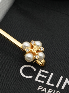 Celine Triomphe Pearl Hair Clips