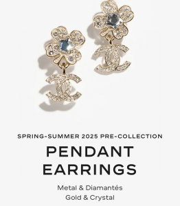 Chanel Crystal CC Flower Earrings