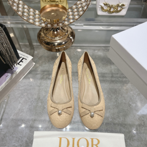 Dior Ballet Flat Beige Raffia