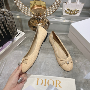 Dior Ballet Flat Beige Raffia