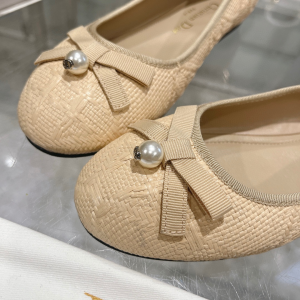 Dior Ballet Flat Beige Raffia