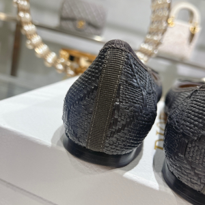 Dior Ballet Flat Black Raffia