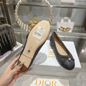 Dior Ballet Flat Black Raffia