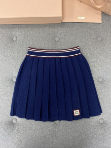 Miu Miu Pleated Wool Cashmere Mini Skirt Navy Blue Miu Miu Pleated Wool Cashmere Mini Skirt Navy Blue