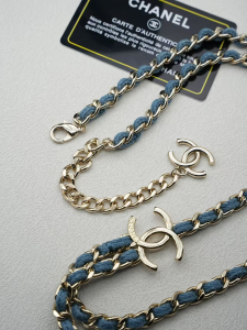 Chanel Denim Blue CC Logo Necklaces