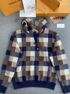 Louis Vuitton Damier Cashmere And Wool Blend Hoodie Louis Vuitton Damier Cashmere And Wool Blend Hoodie