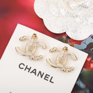 Chanel Crystal and Pearl CC Logo Earrings