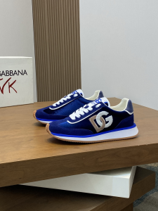 Dolce Gabbana DG Logo Cushion Low Top Suede and Fabric Sneakers Blue Dolce Gabbana DG Logo Cushion Low Top Suede and Fabric Sneakers Blue