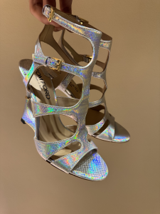 TOM FORD Python Embossed Leather Caged Sandals Silver TOM FORD Python Embossed Leather Caged Sandals Silver