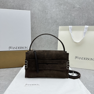 JW Anderson Small Penny Loafer Twister Suede Leather Crossbody Bag Dark Brown JW Anderson Small Penny Loafer Twister Suede Leather Crossbody Bag Dark Brown