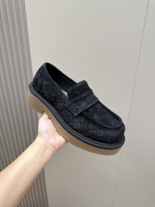 Bottega Veneta Haddock Loafer Black Woven Suede Leather Bottega Veneta Haddock Loafer Black Woven Suede Leather