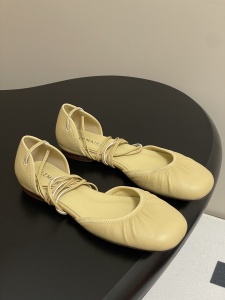 Lemaire Micro Brown Leather Ballet Flats Yellow Lemaire Micro Brown Leather Ballet Flats Yellow