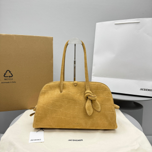 Jacquemus Medium The Turismo Soft Suede Leather Bowling Crossbody Bag Brown Jacquemus Medium The Turismo Soft Suede Leather Bowling Crossbody Bag Brown