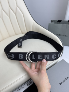 Balenciaga Mens Jacquard Logo D Ring Belt Black 40MM Balenciaga Mens Jacquard Logo D Ring Belt Black 40MM