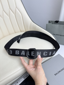 Balenciaga Mens Jacquard Logo D Ring Belt Black 40MM Balenciaga Mens Jacquard Logo D Ring Belt Black 40MM