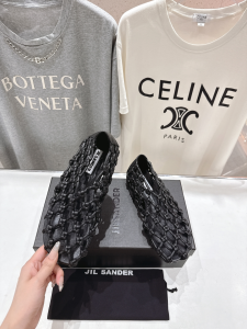 Jil Sander Nappa Leather Ballet Flats with Hand Knotted Straps Black Jil Sander Nappa Leather Ballet Flats with Hand Knotted Straps Black