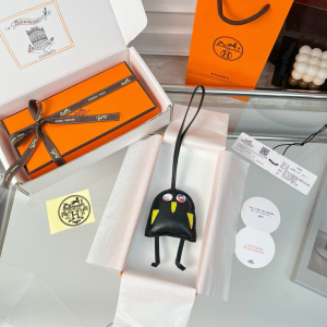 Hermes Hibouton Bag Charm Black