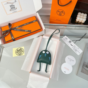 Hermes Hibouton Bag Charm Green