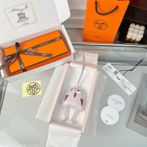 Hermes Hibouton Bag Charm Pink