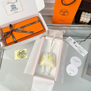 Hermes Hibouton Bag Charm White