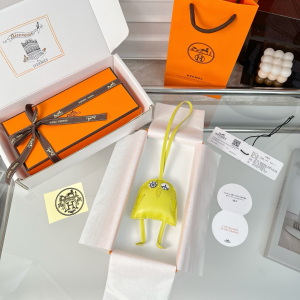 Hermes Hibouton Bag Charm Yellow