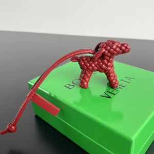 Bottega Veneta Dog Leather Bag Charm Red Bottega Veneta Dog Leather Bag Charm Red