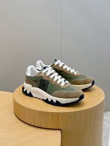Givenchy Giv Runner Calfskin and Nylon Sneakers Brown Green Givenchy Giv Runner Calfskin and Nylon Sneakers Brown Green