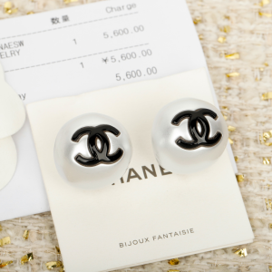 Chanel CC Logo Pearl Earrings