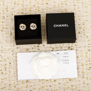 Chanel CC Logo Stud Earrings