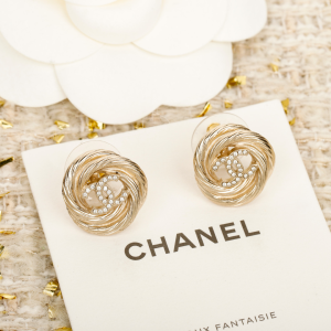 Chanel CC Logo Stud Earrings