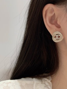 Chanel CC Logo Stud Earrings