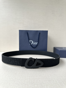 Dior CD30 Buckle Black Dior Oblique Jacquard and Leather Belt 35MM Dior CD30 Buckle Black Dior Oblique Jacquard and Leather Belt 35MM