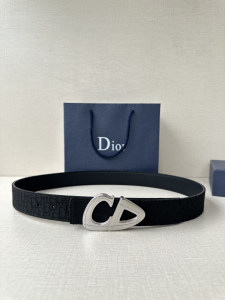 Dior CD30 Buckle Black Dior Oblique Jacquard and Leather Belt 35MM Dior CD30 Buckle Black Dior Oblique Jacquard and Leather Belt 35MM